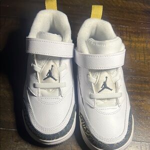 Jordan White and Black Sneakers with Velcro Straps